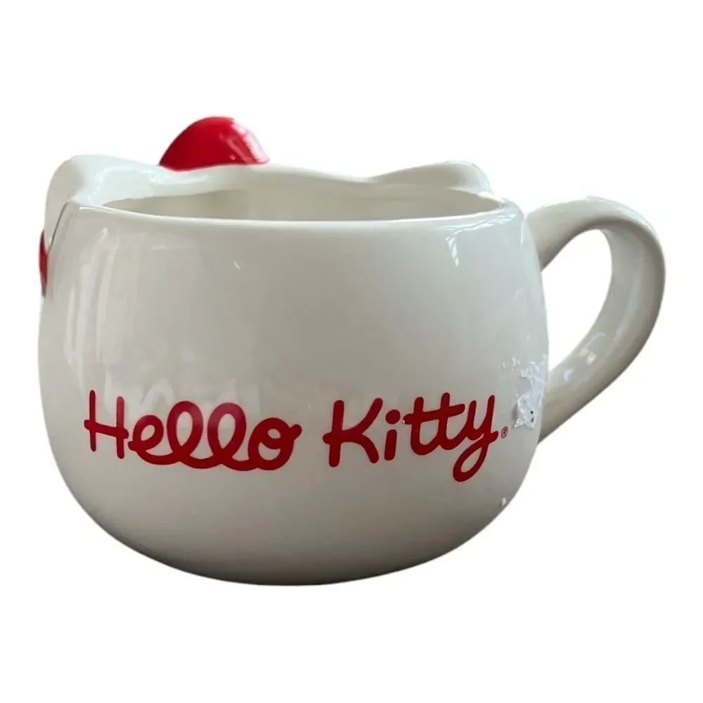 NEW Hello Kitty Face Figural 20oz. Ceramic Mug w/2pack of 32 Guest Towel /Napkin
